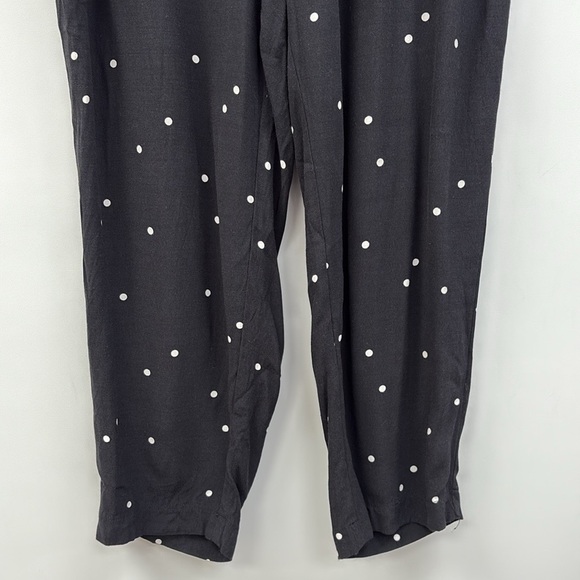 Ann Taylor LOFT Polka Dot High Rise Pull-On Tapered Pants Black Large - Picture 4 of 8